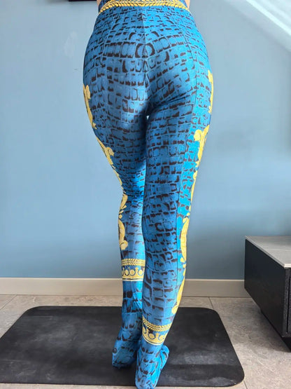No elastic leopard print seam high waist tights yoga pants Plus size women sports tight leggings