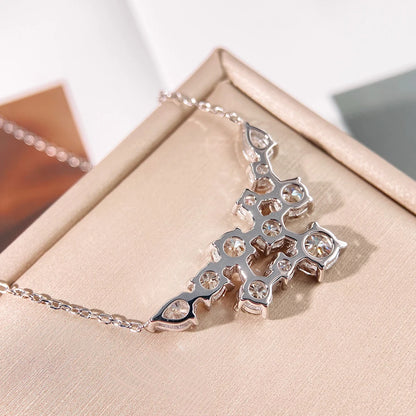 OEVAS Full Moissanite Pendant Necklace For Women S925 Silver Sparkling Wedding Chain Party Fine Jewelry Can Pass Diamond Test