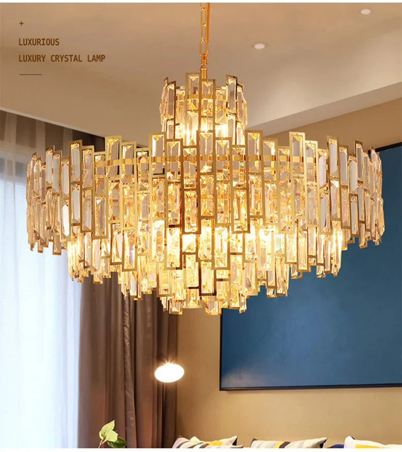 Luxury Crystal Ceiling Pendant Chandelier Lights Dining Room Chandeliers Lighting for Living Room Light Home Decor Lustre Salon