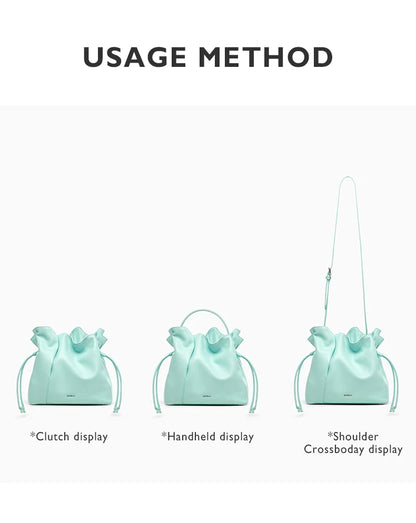 BAFELLI 2026 NEW WOMEN'S BAG LEATHER CASUAL BUCKET HANDBAGS FOR FEMALE TREND FASHION SHOPPER PURSE LUXURY BRAND SHOULDER