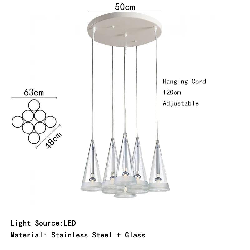 Modern Art Deco Pendant Lights New Creative Living Room Villa Designer Taper Glass Hanging Lamps Ceiling Minimalist Decor Trendy