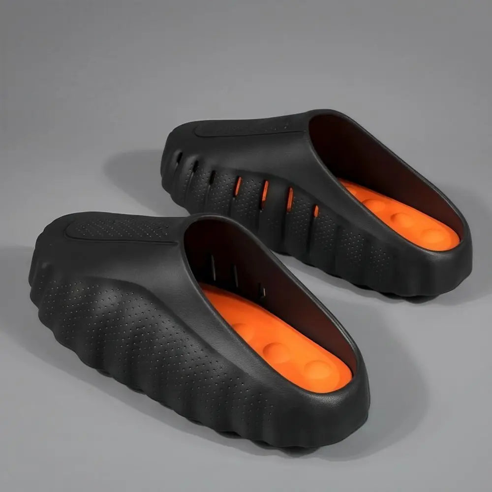 Soft EVA Men's Slippers Outdoor Acupressure Breathable Thick Sole Slippers Non-Slip Lightweight Summer Beach Sandals