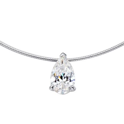 Serenity 3ct 5ct Pear Cut Moissanite Necklace for Women S925 Sterling Silver Chain Jewelry Sparkling Water Drop Pendant Necklace