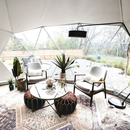 Flame Retardant Geodesic Dome Liner, Aluminum Foil Thermal Canvas Inner Cover for Outdoor Glamping Tent Accessory