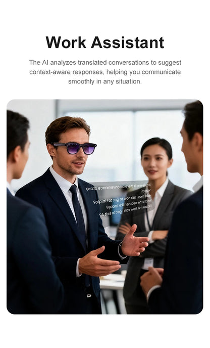 AI Smart Glasses 800W HD Camera Photo Video Record Voice Assistant Real-time Translation Waterproof Chat GPT Music Smart Glasses