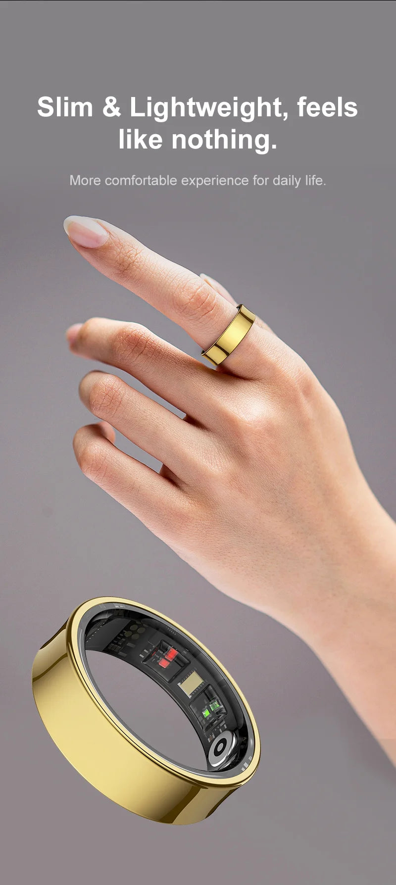 2026 Smart Ring R09 5ATM Waterproof Smartring for Men Women Heart Rate Skin Temperature Monitor Fitness Tracker For Android iOS