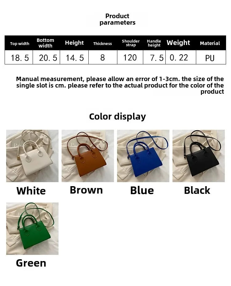 Minimalist Black Small Square Bag All-Match Top Handle Purse Classic Shoulder Bag for Work Women Handbags Crossbody Bags Purse