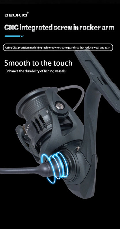DEUKIO Lightweight Spinning Reel Fishing Reel Gear Ratio 5.2:1 Powerful Spinning Fishing Reels for Freshwater Saltwater