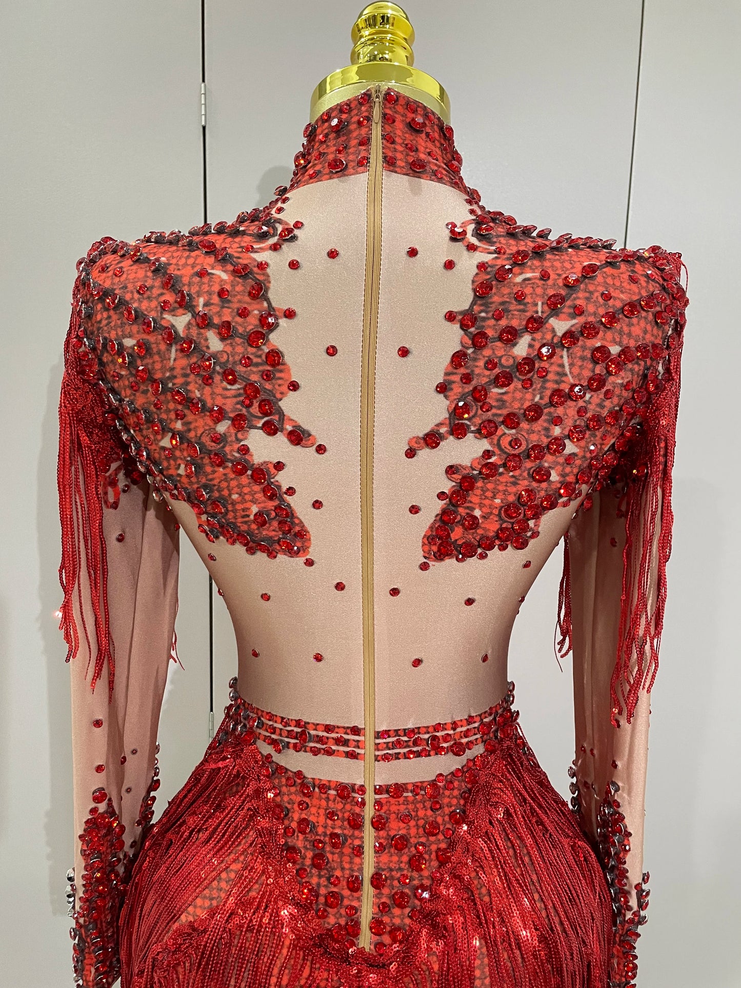 Sparkly Rhinestone Sequin Tassel Stretch Bodysuits 2025 New Arrival Women Birthday Party Nightclub Dj Stage Performance Costume