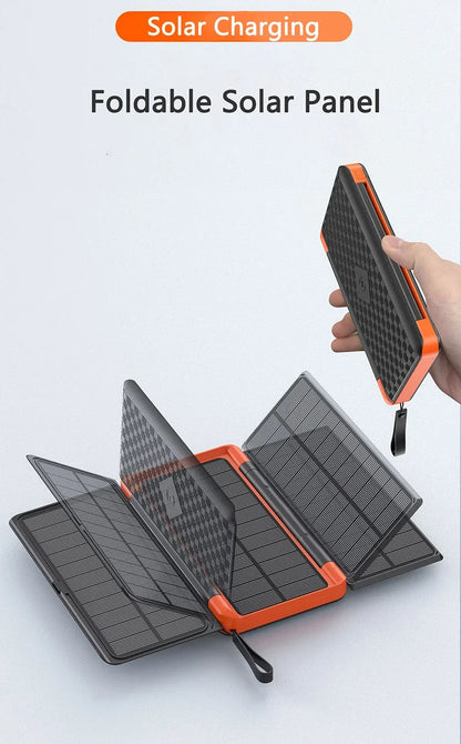 20000mAh Qi Wireless Solar Power Bank Outdoor External Battery Portable Powerbank for iPhone 14 Samsung Xiaomi Huawei Poverbank