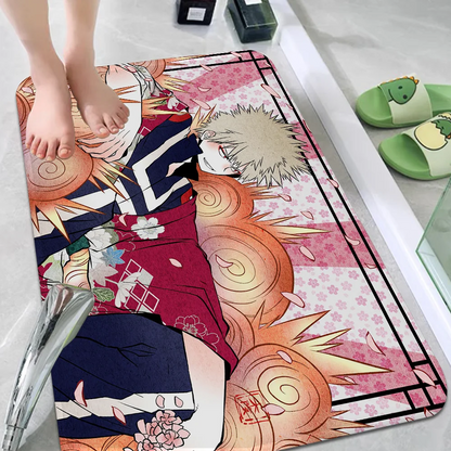 Bakugo Katsuki Floor Mat Non-Slip Laundry Room Mat Laundry Decor Balcony Child Living Room Bedside Mats