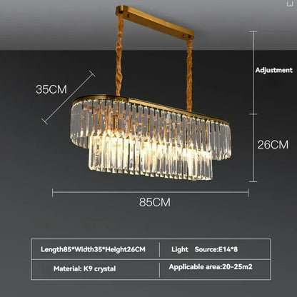 Modern Luxury Crystal Chandelier Gold Ceiling Pendant Lights for Living Room Chandeliers Villa Kitchen Decoration Round Lamp