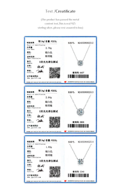 MODIAN Square & Round Halo Moissanite 925 Sterling Silver Pendant Necklace D Color VVS1 Lab Diamond Necklace For Women Jewelry