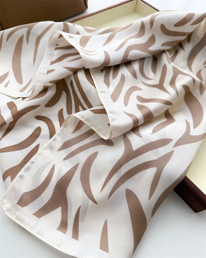 70*70cm Zebra Stripes Print Head Scarf for Women Silk Square Scarves Foulard Bandana Fashion Decorate Hijab Female Neckerchief