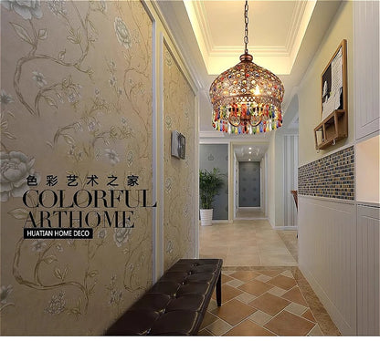 design lamp pendant lighting crystal Bohemia Retro droplight Iron handmade pendant lights for restaurants hanging lights bedroom