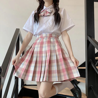 Japanese Bow Tie Skirt Set Student Pleated Skirt Jk Uniform Korean School Sexy Girl Preppy Style Seifuku Japanese School Uniform