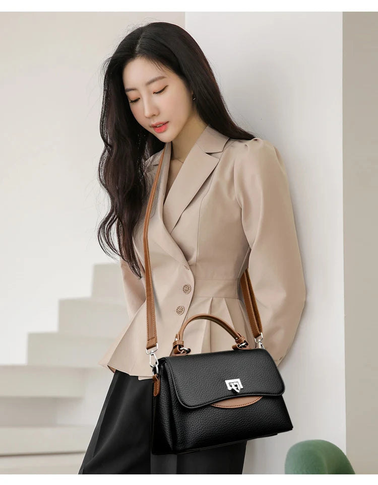 Luxury Large Capacity Multilayer Shoulder Messenger Bag High Quality Leather Handbag Women Designer Crossbody Sac Female Tote