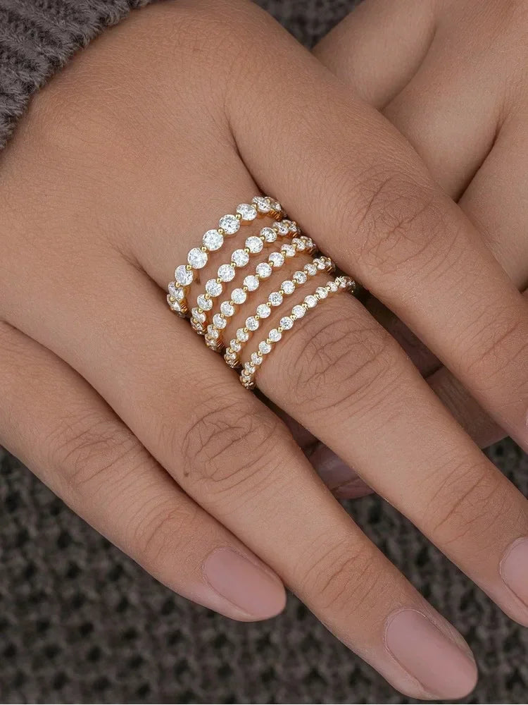925 Sterling Silver Simplicity Classic Zircon Bead Ring For Women Engagement Wedding Luxury Fashion High Quality Fine Jewelry