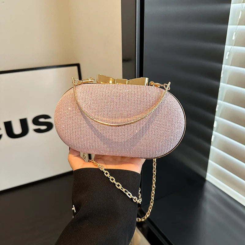 Luxury Sequined Hand-held Dinner Bag, Elegant Style Bag, High-end Chain Single-shoulder Crossbody Bag, Handbag for Wedding Party