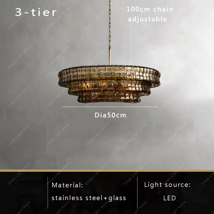 Glass Chandeliers Lights 2026 Classic Round Hanging Lamps for Ceiling Home Decoration Lighting Gold Lustres Lamparas De Teto