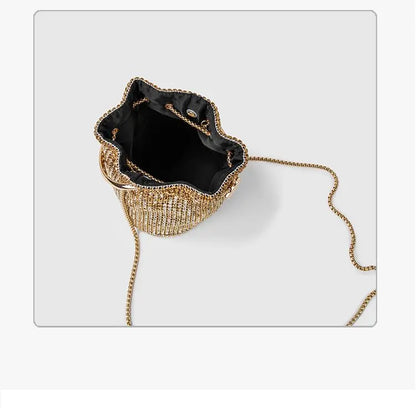 Diamond Bucket Bag for Women  Rhinestones Bling Shoulder Bags FashionTote Handbag Luxury Design Purse Crossbody Bag