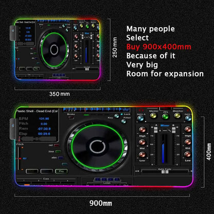 Dj Console Table Computer Desk Pc Mat Extra Large Mouse Pad XXL Carpet Led Large Mousepad Mice Mats with Backlight Keyboard Pad