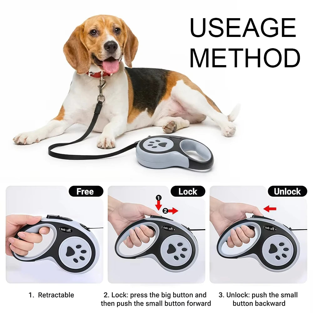 Automatic Retractable Dog Leash 3M/5M Strong Traction Rope with Anti-Slip Handle for Puppy Small Medium Dogs Cat Outdoor Walking