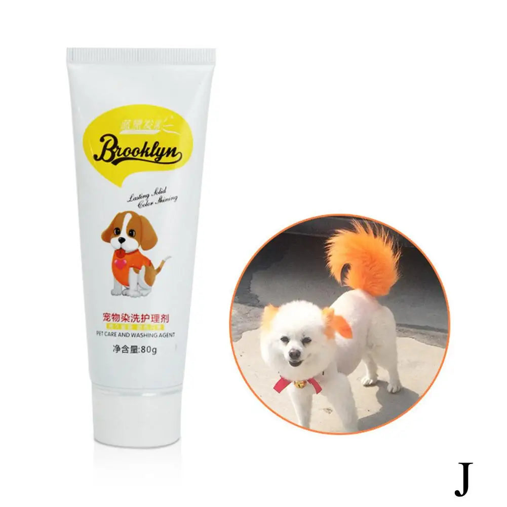80g Pet Dog Animals Hair Bright Coloring Dyestuffs Hair Bright Safe Dyeing Pigment for Dogs Cats Safe Pet Accessories