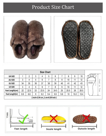 New Clogs Slippers Faux Mink Fur Slippers Women Shoes Woman 2025 Trend Plush Slipper Winter Warm Luxury Designer Shoes for Women