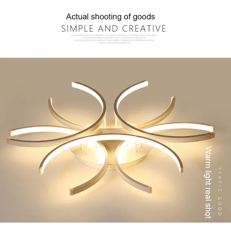 Modern Led Chandelier Lights White Ceiling Lamp Bedroom Circle Attic Living Dining Room Kitchen Interior Light Fixture