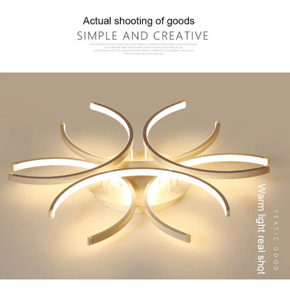 Modern Led Chandelier Lights White Ceiling Lamp Bedroom Circle Attic Living Dining Room Kitchen Interior Light Fixture