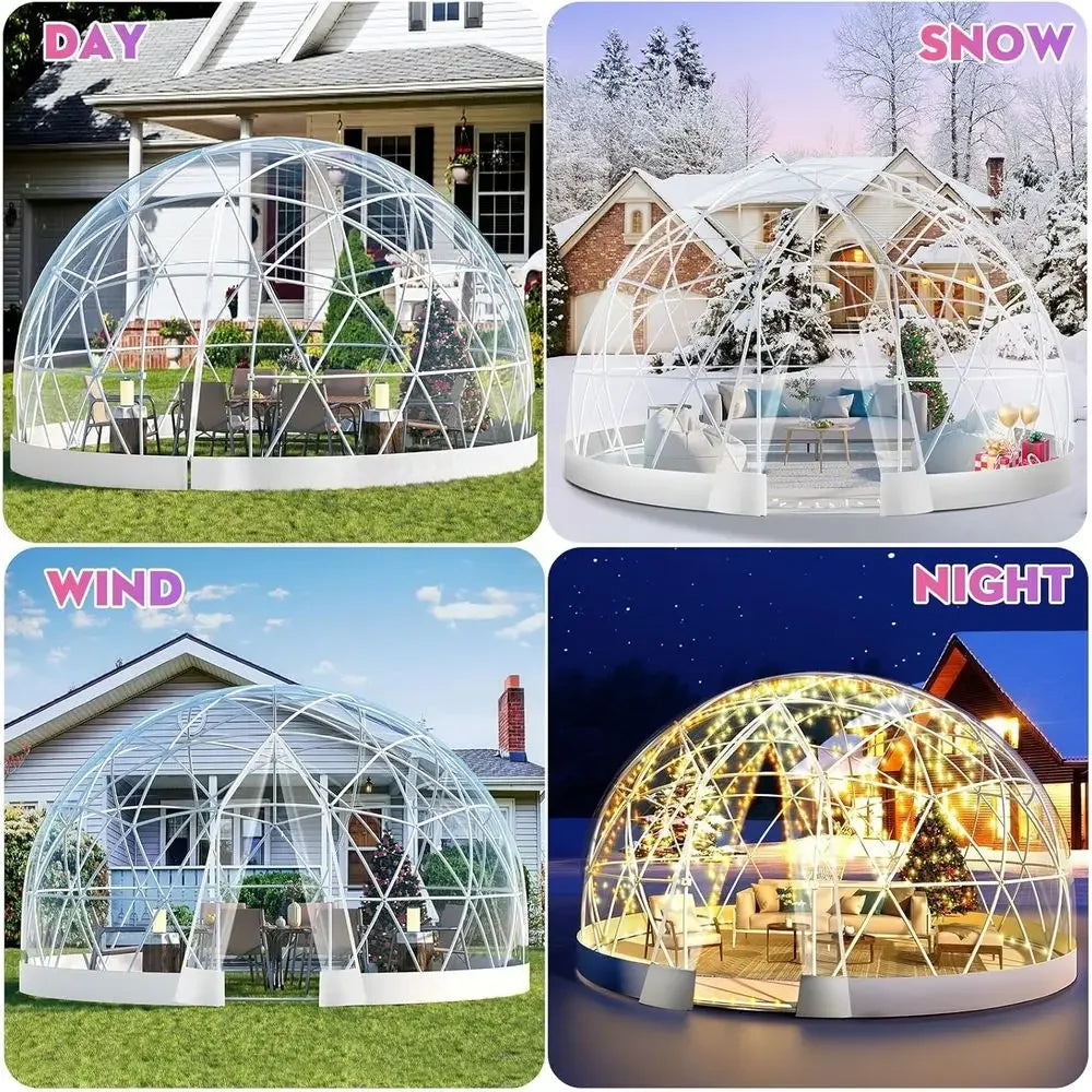 All-Weather Geodesic Dome Tent for 2-8 People, Clear Bubble Structure with Door & Window, Suitable for Outdoor, Camping, and Par