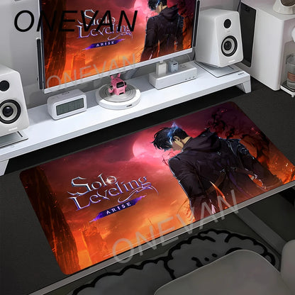 HD Printing Anime Solo Leveling Mousepad 900x400mm Computer Gamer Lock Edge Non-slip Mouse Pad XXL Keyboard PC Protect Table Pad