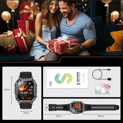 2026 New Outdoor GPS Smart Watch 1400mAh High Capacity Battery 2.01" Sapphire Screen 10ATM Waterproof Dual-color Lamp Smartwatch