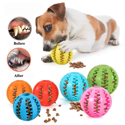 Interactive Silicone Rubber Ball for Dogs And Cats Puppy Chewing Toy Pet Tooth Cleaning Feeder Treat Ball Fun Chew Toy
