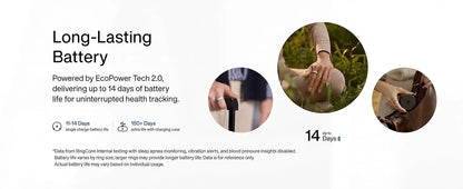 RingConn Gen 3 Smart Ring Vascular Trends Tracking No Subscription App Vibration Alert Sleep Fitness Heart Rate Monitor 14-Day