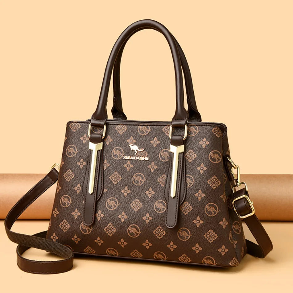 Luxury Women Handbag Fashion Print Large Capacity Shoulder Crossbody Bag Leisure Designer Soft Leather Ladies Purses and Handbag