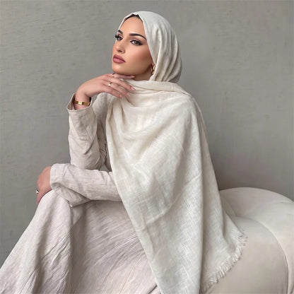 New Long Scarf Women Cotton Scarf Beach Hijab Shawls and Wraps 2026 Luxury Brand Solid Color  Echarpe Designer