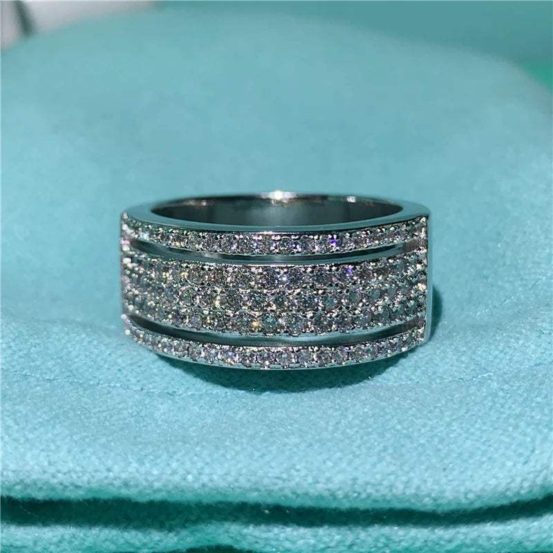 Wholesale Eternity Band Promise ring 925 Sterling silver Diamond cz Engagement Wedding Rings for women Men Finger Party Jewelry