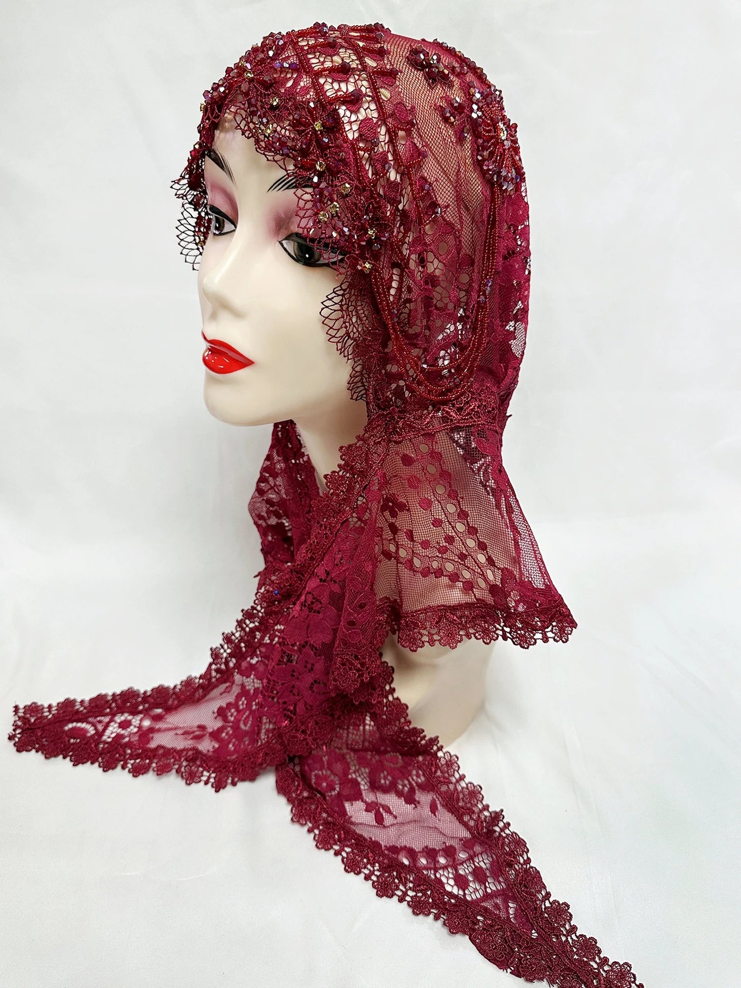 New 2025 Muslim Women Shawl Headscarf Luxury Tassels Beads Scarf Malaysia Prayer Kufi Islam Saudi Arabia Lace Hijab