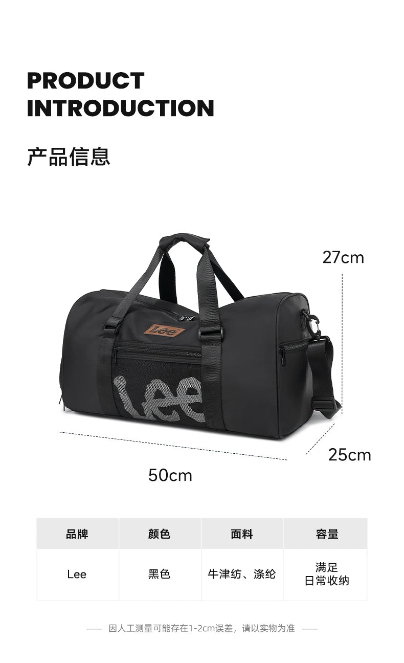 LEE Smart Gym Duffel Bag with Shoe Compartment Dry Wet Bag Men Women Waterproof Large Size Sport Training Luggage Travel Bag