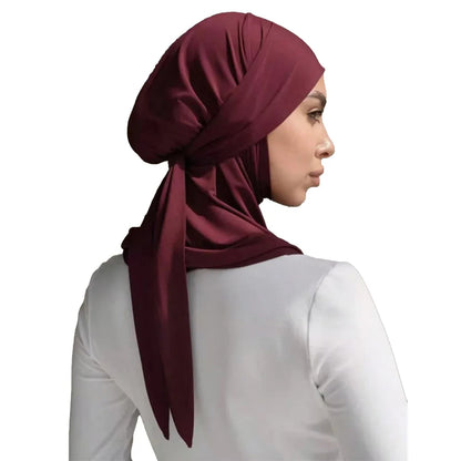 Bandage Instand Hijab Scarf for Muslim Women Plain Headscarf Head Wraps Islamic Turban Femme Musulman Headband Scarves
