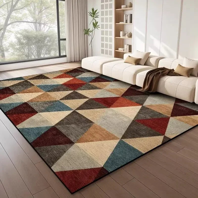 Nordic Style Geometric Large Rugs for Living Room Modern Decoration Home Carpet Light Luxury Bedroom Rug  Washable Mat