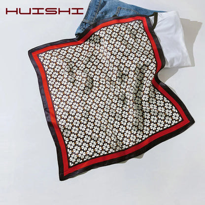 Silk Scarf For Bag Lady Neck Tie 100% Silk Scarf Luxury Brand Print Flower Stripe Plaid Dot Bandana Hair Tie Handkerchief Gifts