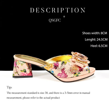 Queena Yan Luxe Design Peep-Toe Heels & Three-Dimensional Bag Set Nigerian Party Shoes and Bag – Perfect for Elegant Events