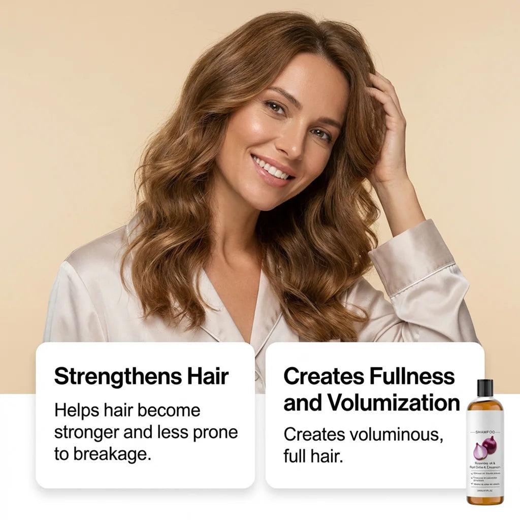 Red Onion Hair Growth Shampoo Against Hair Loss Products Strengthening Hair Follicle Lightweight Cinnamon Rosemary Oil Shampoo