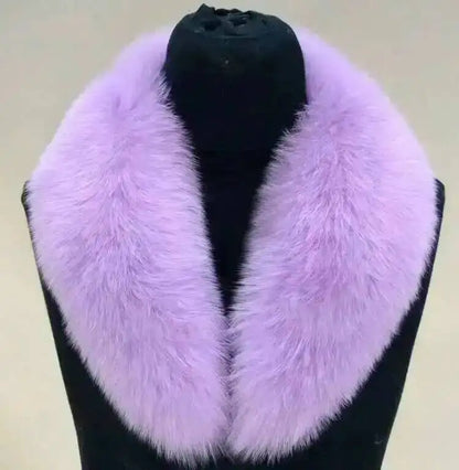 Natural Color Raccoon Fox Real Fur Collar Scarf Genuine Big Size Scarves Warp Shawl Neck Warmer Stole Muffler with Clip Loops #6