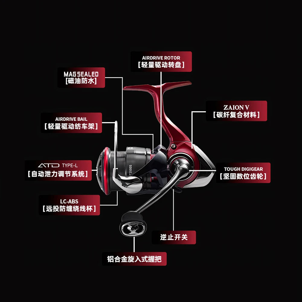 2025 NEW DAIWA FUEGO CS LT Spinning Fishing Reel Baitcasting Reel 6+1BB Max Drag 12KG Spinning Wheel