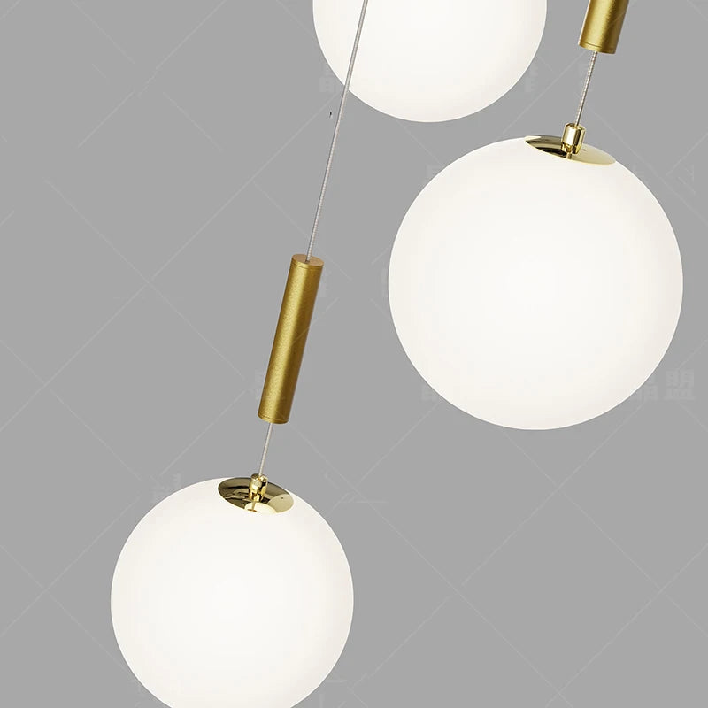 Modern Stair Chandelier Pendant Lights Indoor Lighting Ceiling Lamp Hanging Light LED Chandeliers for Living Room Indoor Lightin