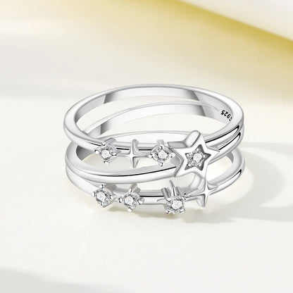 925 Sterling Silver Three-Ring Stackable Ring for Women Simple Fashion Design Fine Jewelry Perfect for Birthday Party Gift 2026